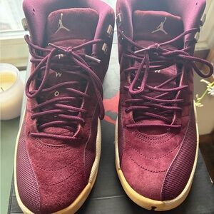 Jordan Athletic Shoes in Burgundy and Cream